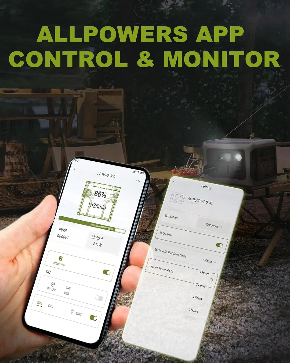 Generador solar ALLPOWERS R600 con panel solar (opcional), estación de energía portátil LiFePO4 de 600 W y 299 Wh con cargador solar para campamento