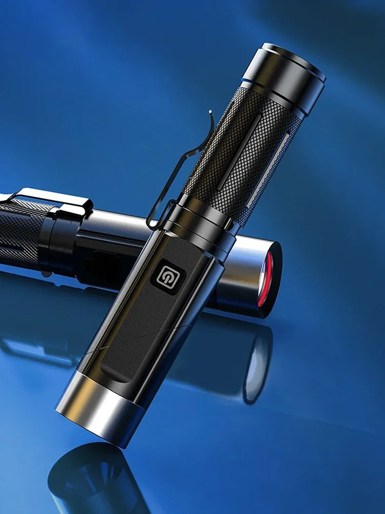 LED Flashlight USB Rechargeable Magnetic Work Light Camping Emergency Torch WaterproofAuto Repair Outdoor Tactical Super Bright