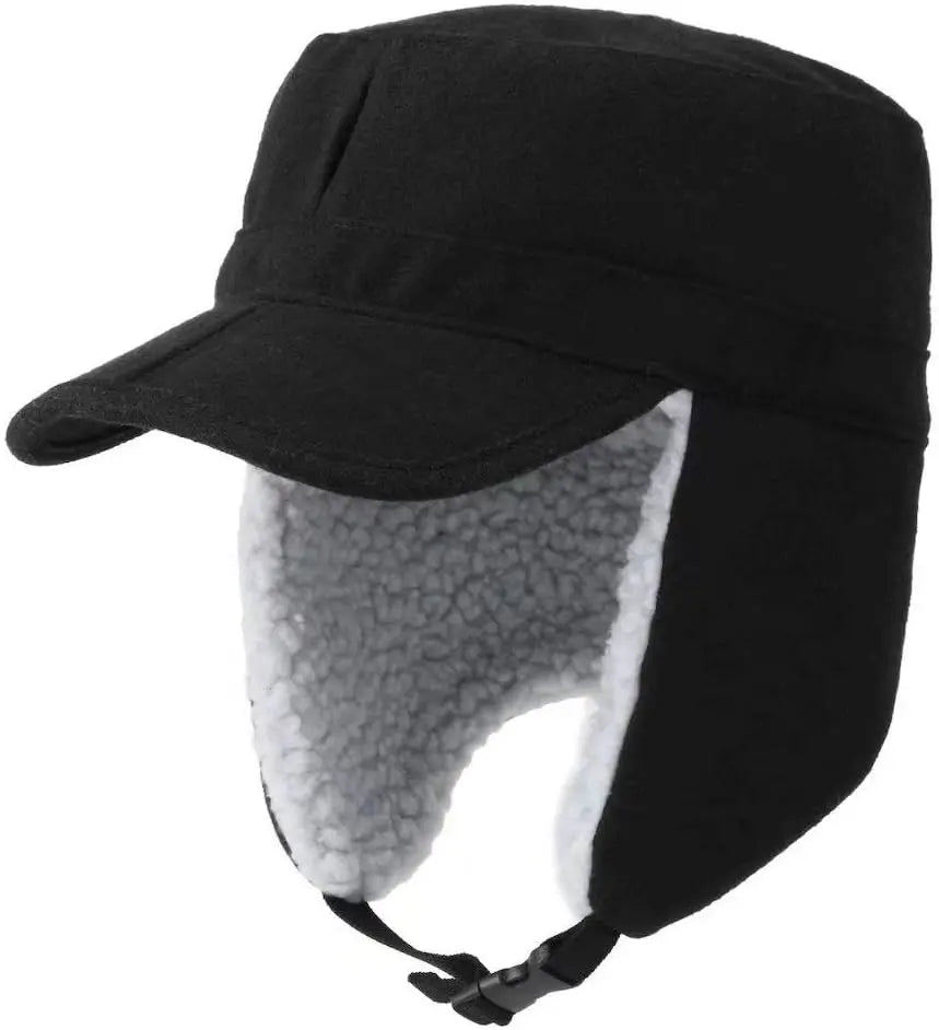 Men’s Winter Trapper Bomber Hat – Warm Cotton Earflap Hat with Chin Strap | BasicSurvivalGear.com