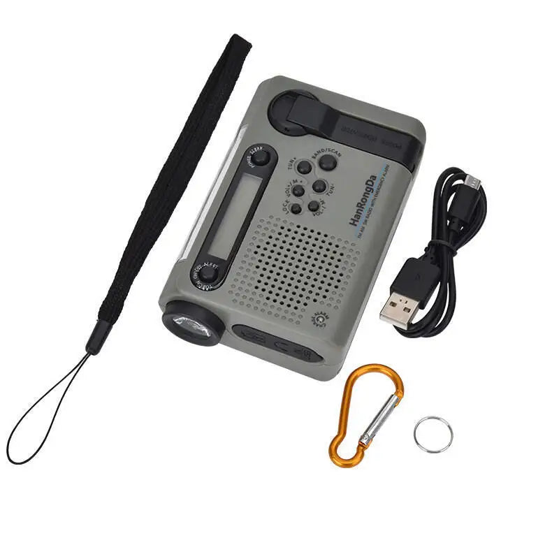 Portable Solar Hand Crank Radio 3 In 1 2000mAh Power Bank Phone Charger Flashlight Emergency Radio AM/FM/SW Weather Radios