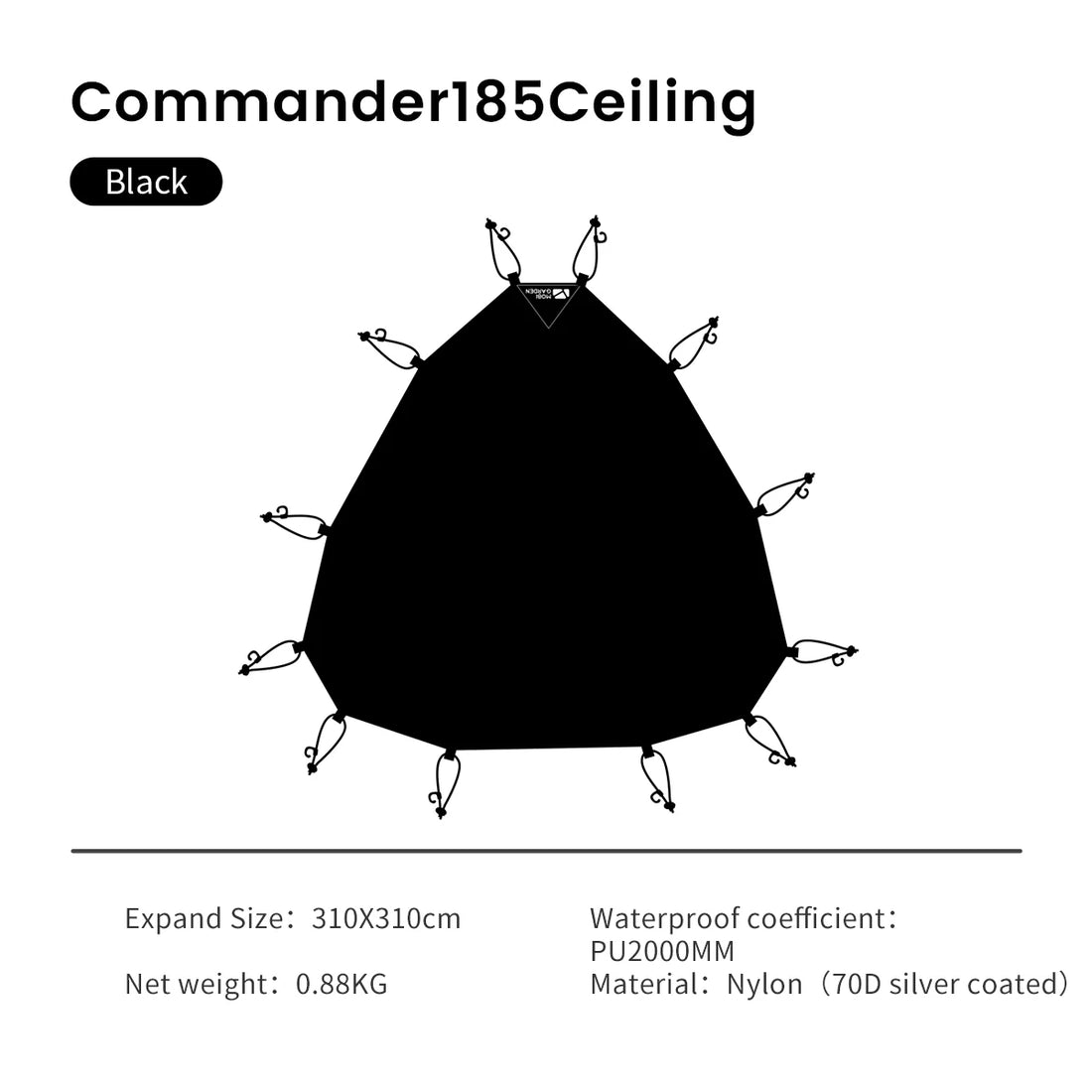 MOBI GARDEN Camping Tent Commander Dome Tent Shelter Waterproof Windproof Ultra - light 70D Nylon 160/185/245CM - BSG