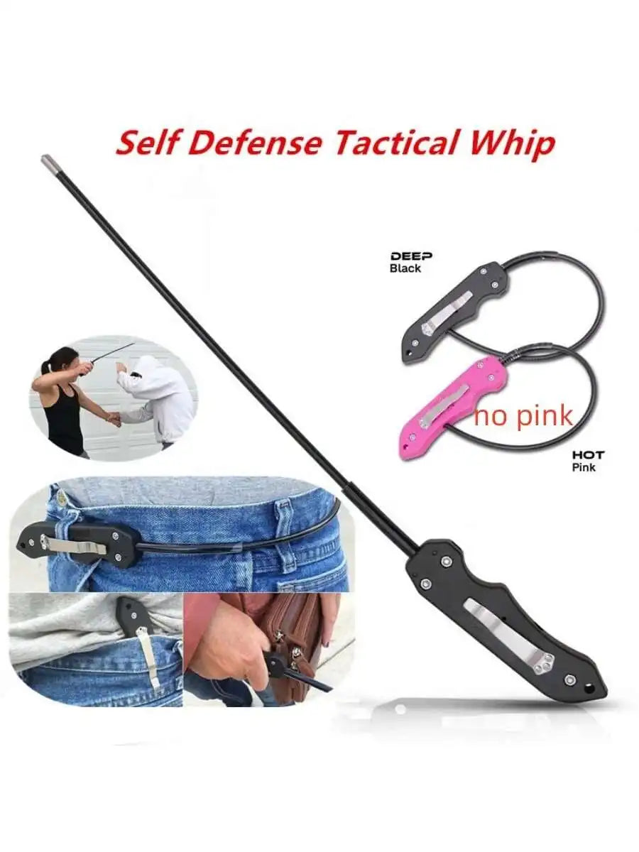 Portable Safety Tool Wire Self defense Whip Defense Staff Portable Martial Arts Kudo Whip for Combat Quick Strike Personal