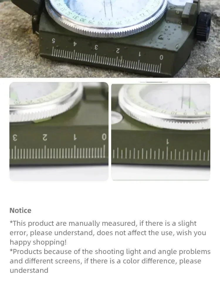 High Precision Compass Professional Outdoor Camping Multifunctional Military Green Precise Geological Tactical Compass - BSG