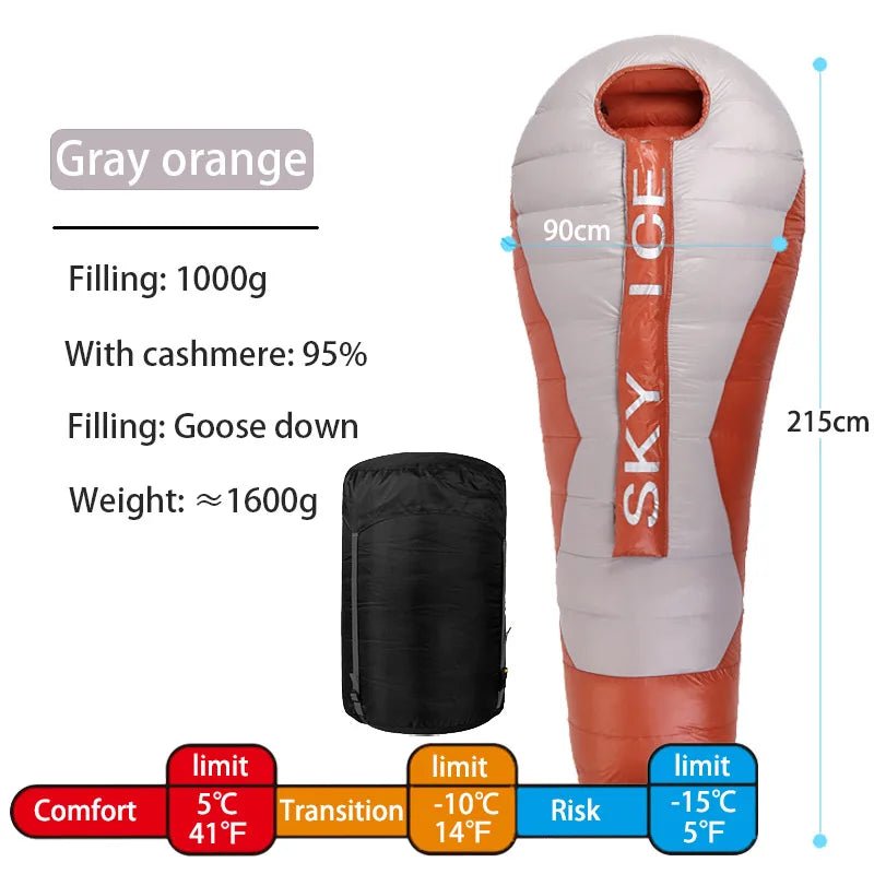 Portable Winter Down Dleeping Bags Ultralight Outdoor Waterproof Warm Goose Down mummy Sleeping Bag For Hiking Camping Equipment - BSG