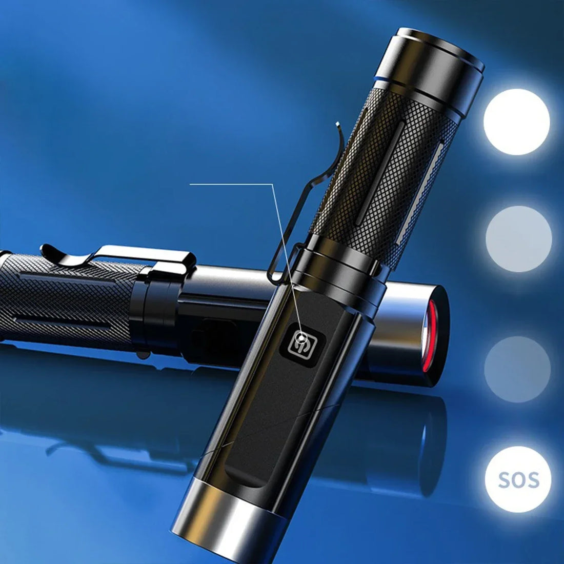 LED Flashlight USB Rechargeable Magnetic Work Light Camping Emergency Torch WaterproofAuto Repair Outdoor Tactical Super Bright