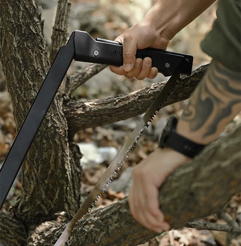 Quick-Folding Camping Hand Saw – High-Manganese Steel Blade with Aluminum Handle