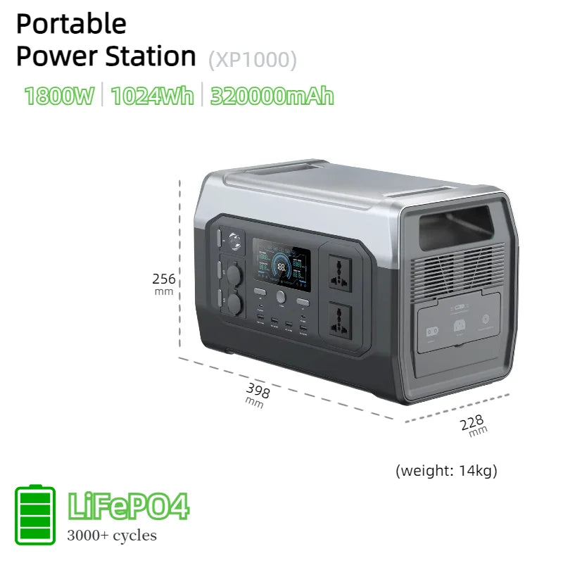 LiFePO4 Portable Power Station – 200W to 2600W Outdoor Emergency Generator