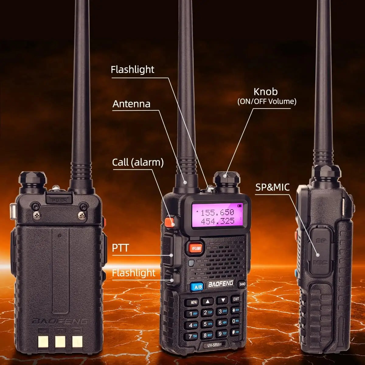 Baofeng UV-5R 8W Dual-Band Long-Range Walkie Talkie