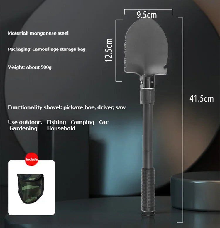 3-in-1 Camping & Survival Shovel – Shovel, Pickaxe, and Hoe