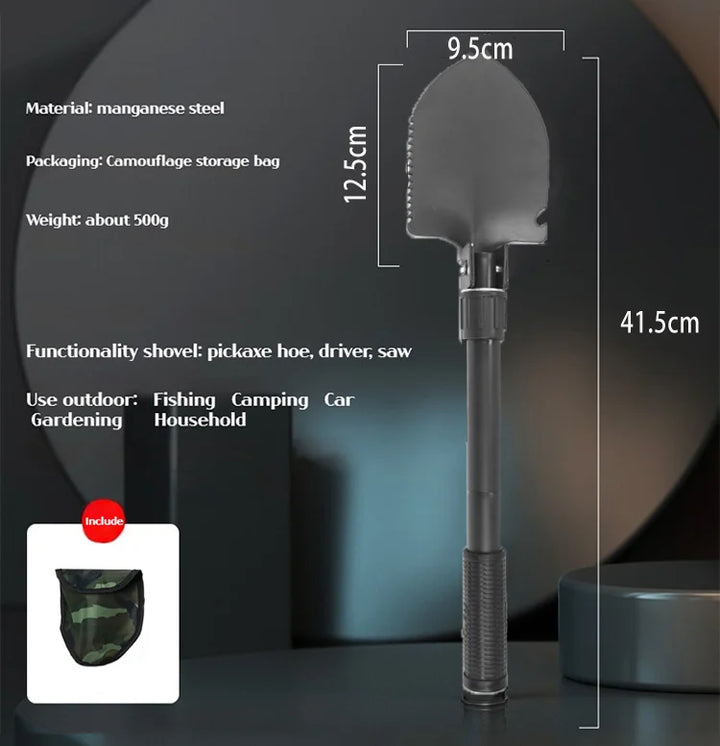 3-in-1 Camping & Survival Shovel – Shovel, Pickaxe, and Hoe