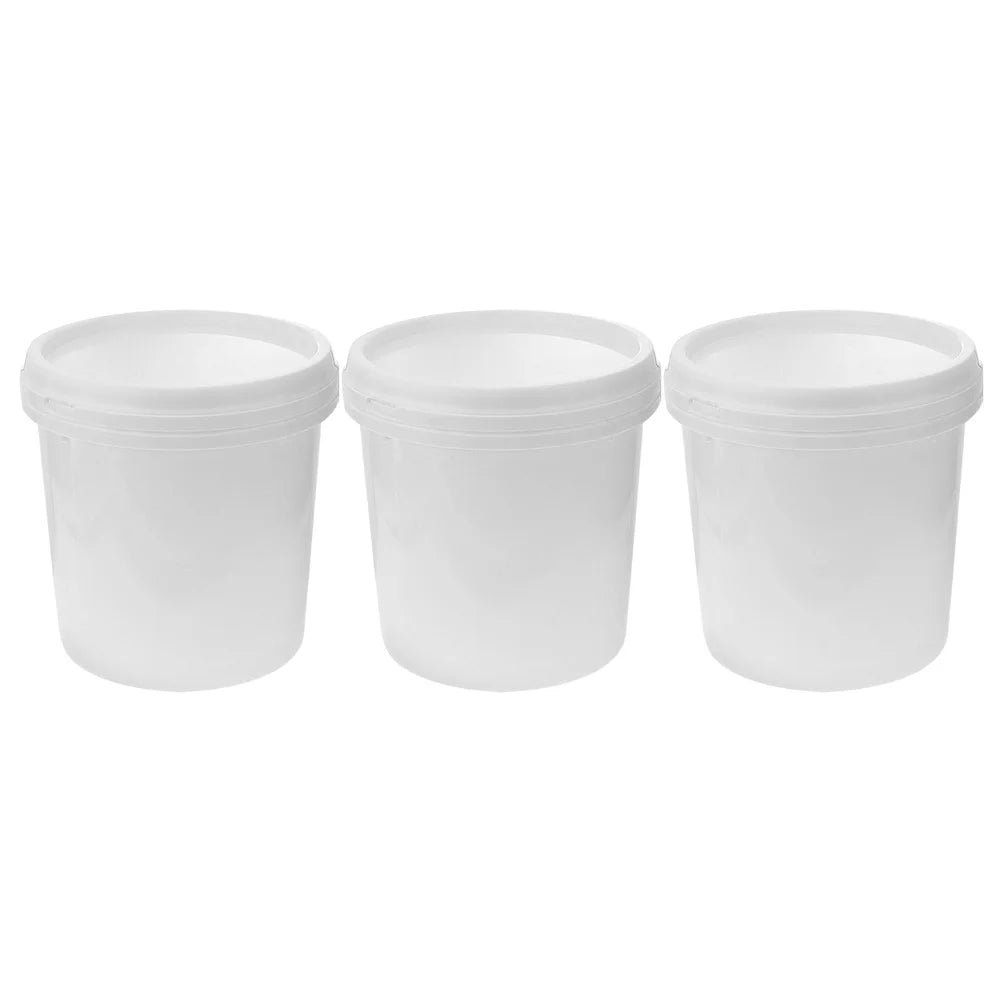 3pcs Food Grade Plastic Buckets With Lids Thickened Leakproof Storage Buckets For Kitchen Camping Fishing Cleaning Heavy Duty - BSG