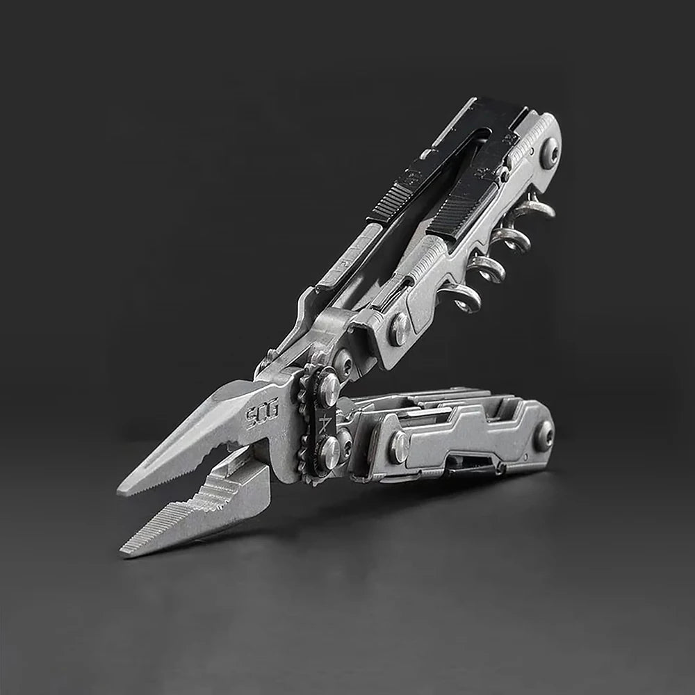 SOG 19 in 1 PowerLitre Folding Pliers Knife EDC Mini Multi - Tools Pocket Scissor Portable Outdoor Survival Multitools PL1001 - CP - BSG