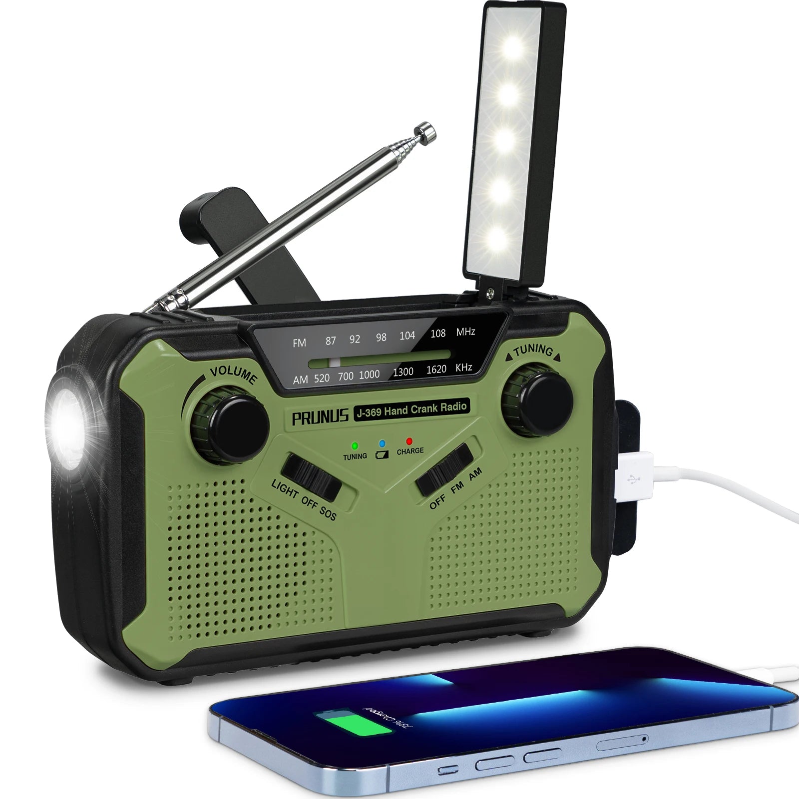 3000mAh Portable Emergency Solar Power Radio Hand Crank Charging AM/FM Weather Radio Led Reading Flashlight Bank Phone Charger