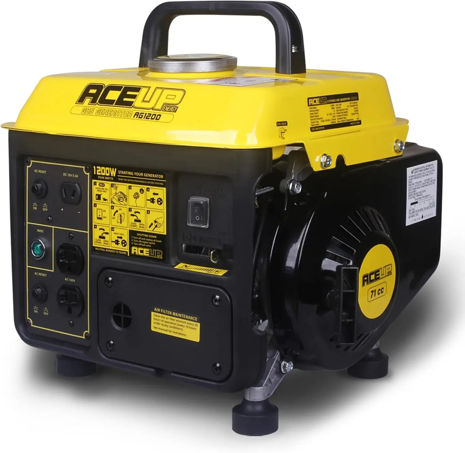 Aceup Energy 1,200W Gas Powered Generator, Small Portable Generator for Home Use Camping Ultralight, EPA & CARB Compliant