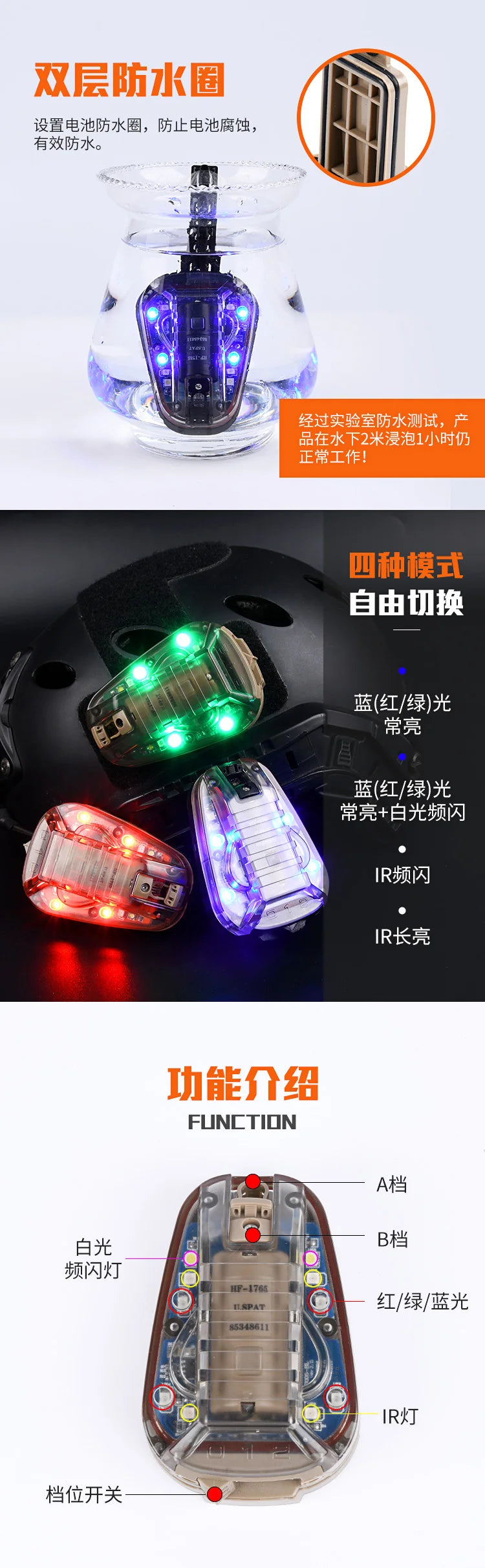 Helstar-6 GEN III Tactical Signal Light – Waterproof Visible/IR LED Beacon | BasicSurvivalGear.com