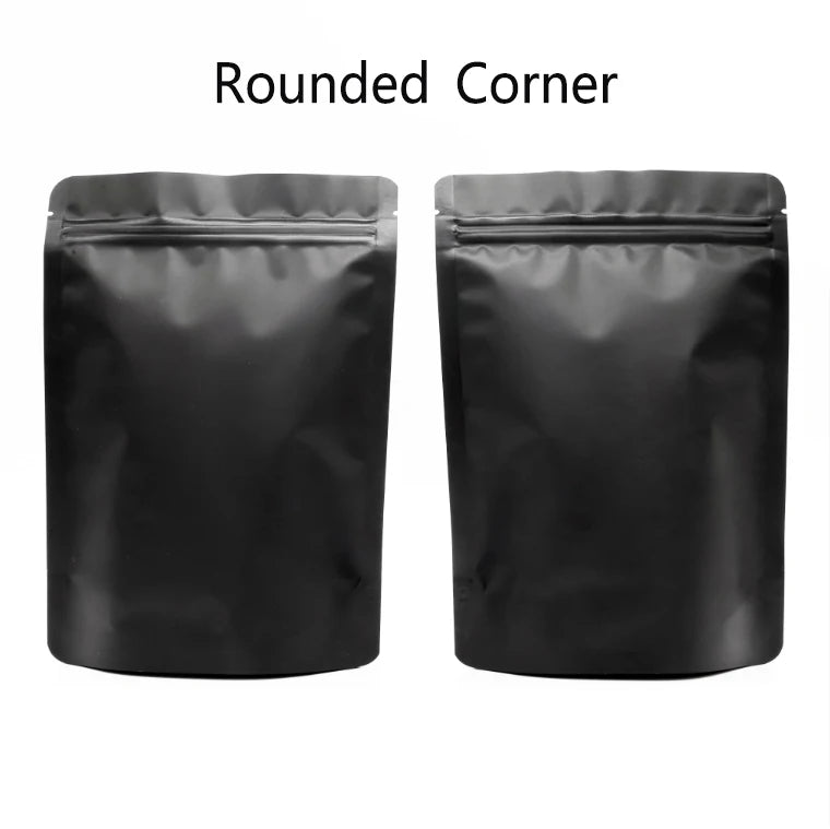 High Quality 100pcs Heat Seal Zip Lock Package Bags Aluminum Foil Mylar Tear Notch Matte Black Stand Up Bag Wholesale - BSG