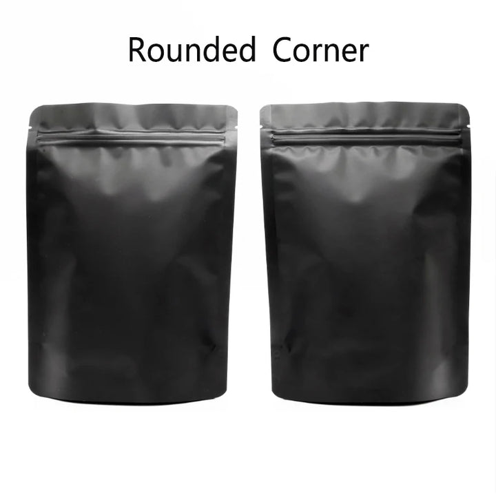 High Quality 100pcs Heat Seal Zip Lock Package Bags Aluminum Foil Mylar Tear Notch Matte Black Stand Up Bag Wholesale - BSG