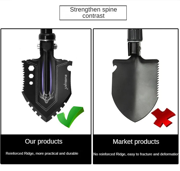 Folding Multi-Function Survival Engineering Shovel