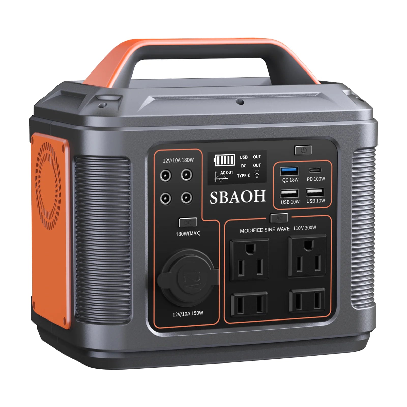 SBAOH P302 Portable Generator 296Wh 300W Powerstation with AC Outlets, Lithium-Ion Battery for Home Tents Outdoor RV Camping