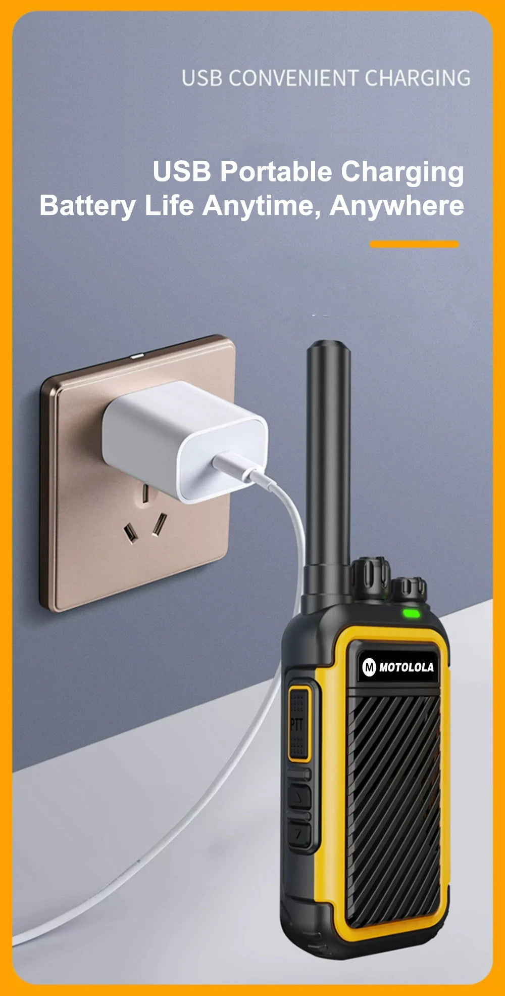 MOTOROLA F2 Long-Range UHF Two-Way Walkie Talkie