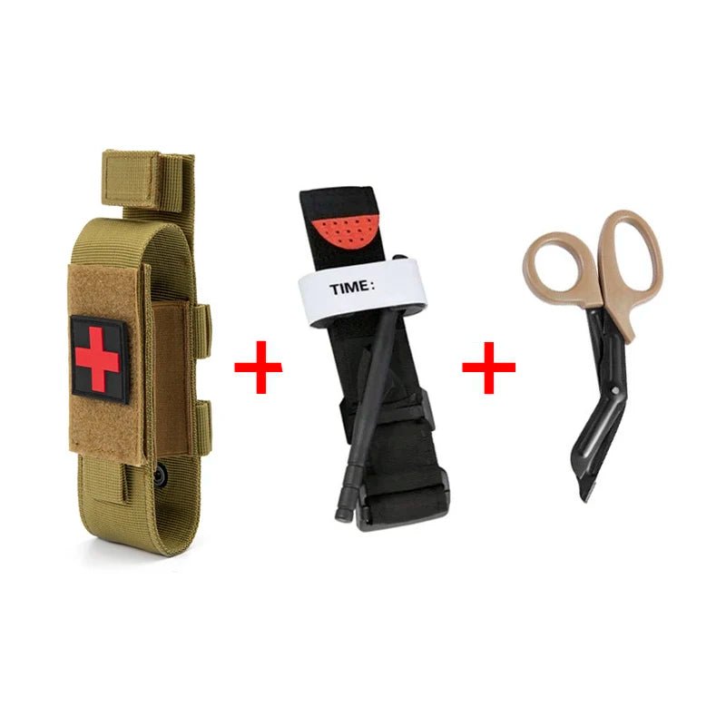 First Aid Kit Tourniquet Molle Survival Set Pouch Nursing Holder Medical Gear Scissors Bag Outdoor spinning Equipment - BSG