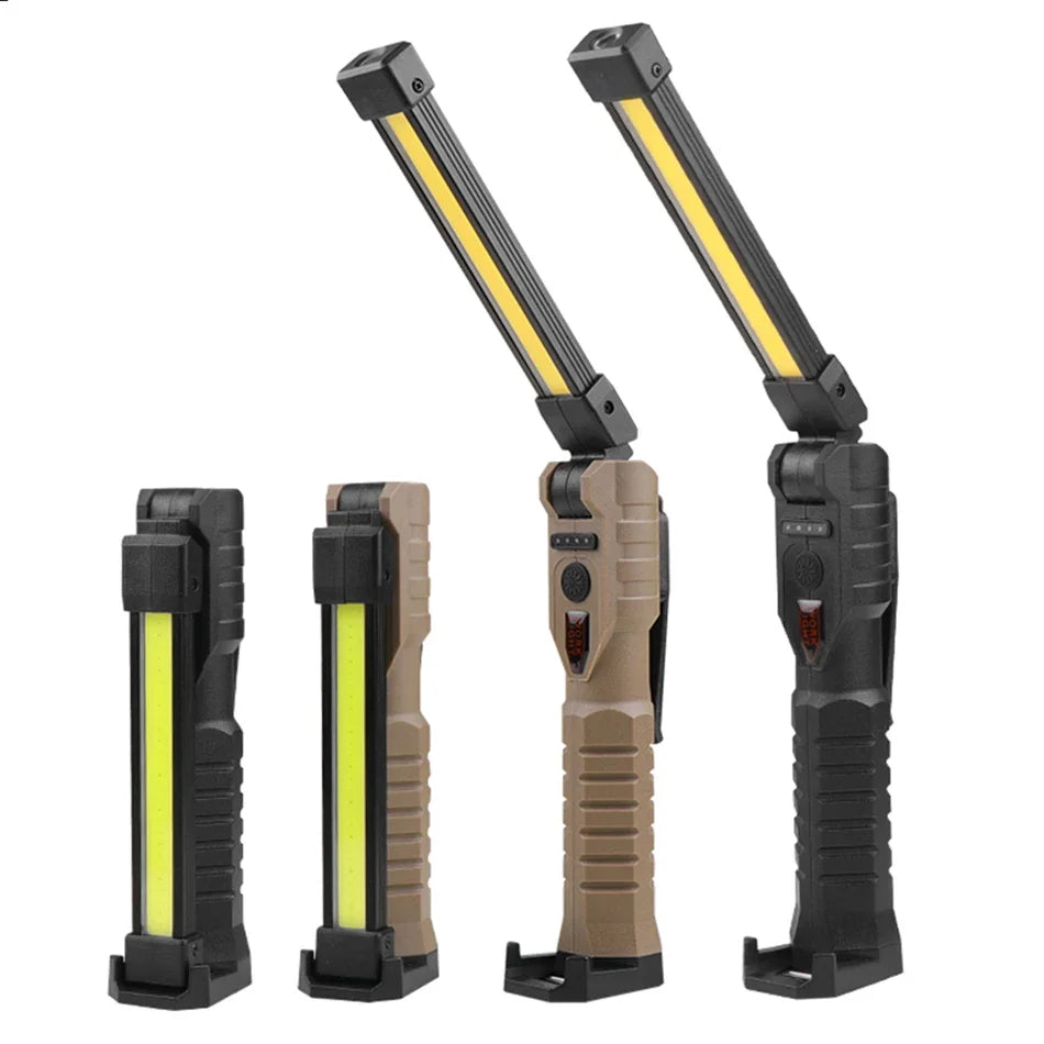 Rechargeable LED Work Light & Camping Flashlight with Red Light Modes – Waterproof Power Bank Utility Lamp