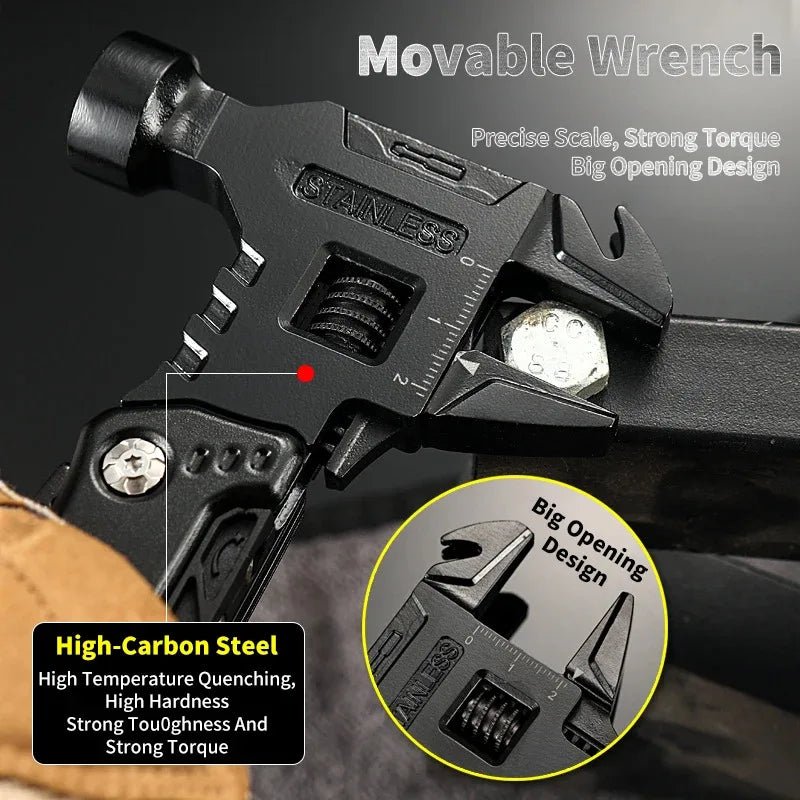 New Multifunctional Wrench Hammer Knife Pliers Outdoor Camping Survival Tool Labor Saving Tool Stainless Steel Multi - tool Knife - BSG