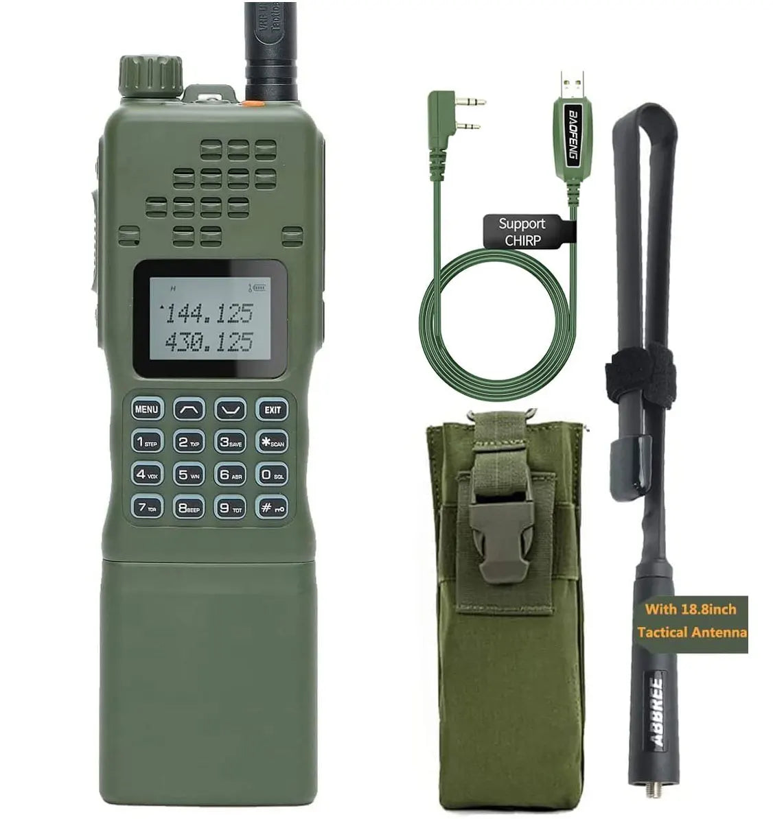 Walkie-talkie Baofeng AR-152 de 15 W, potente radio bidireccional CB, batería de 12000 mAh, transceptor táctico de largo alcance AN PRC-152 de doble banda