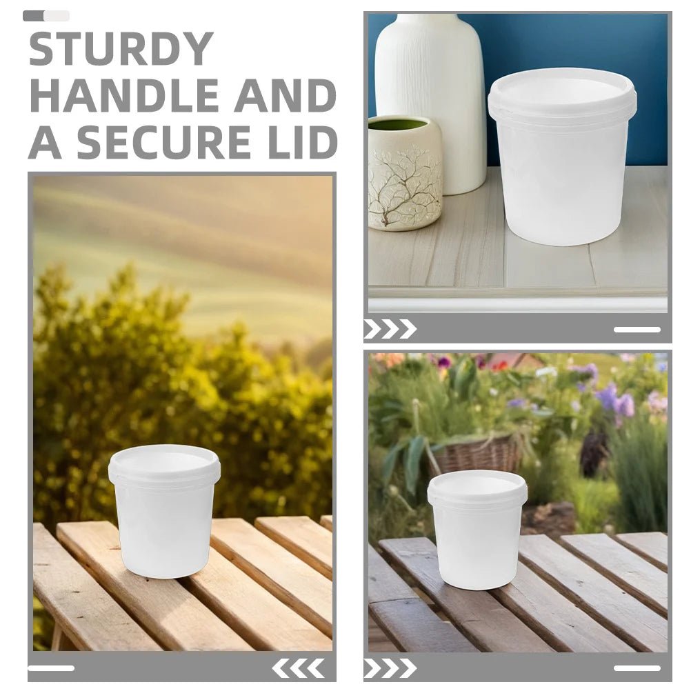 3pcs Food Grade Plastic Buckets With Lids Thickened Leakproof Storage Buckets For Kitchen Camping Fishing Cleaning Heavy Duty - BSG