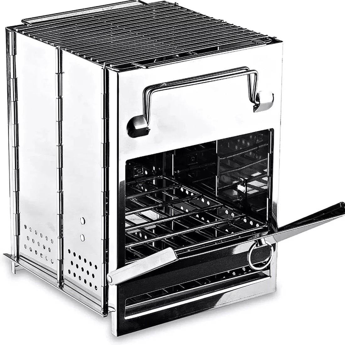 Stainless Steel Wood-burning Stove Lightweight Compact Camping Stove Portable Folding Wood Stove For Outdoor Camping Hiking