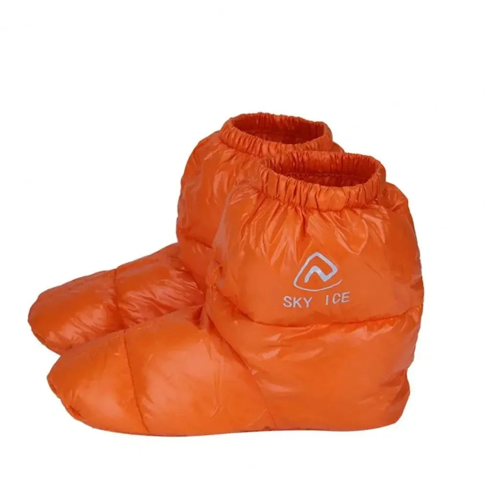 Winter Thermal Down Camping Booties – Warm Sleeping Bag Slippers for Men & Women | BasicSurvivalGear.com