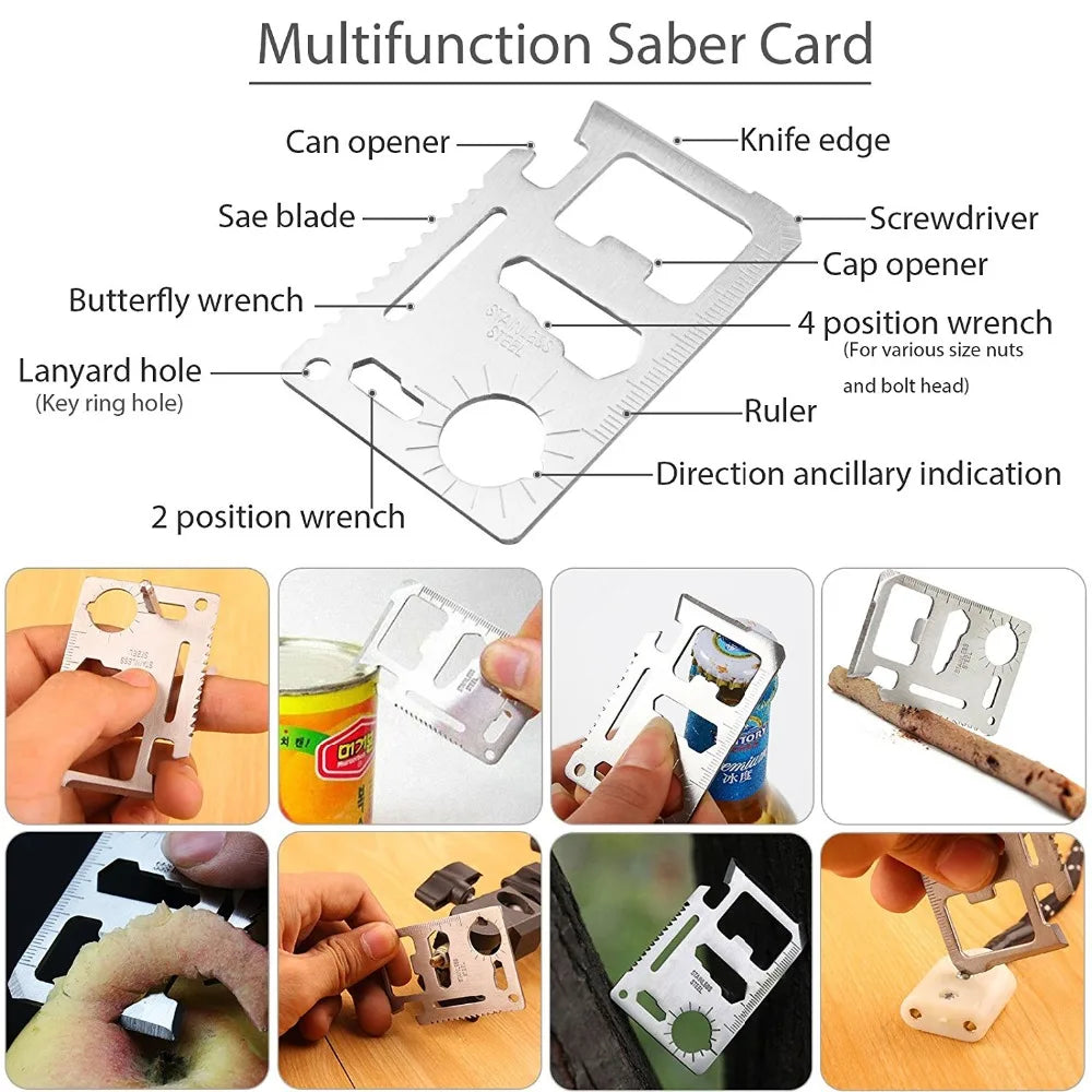 Kit de primeros auxilios para coche con rompeventanas, kit de supervivencia de emergencia portátil para exteriores, equipo de acampada y senderismo.