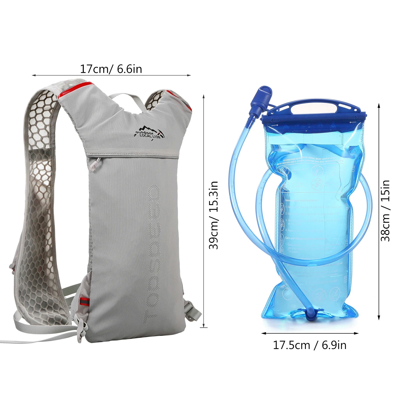 Hydration Pack Backpack with 2L Water Bladder Super Lightweight Breathable Hydration Vest For Outdoors Running Cycling Climbing