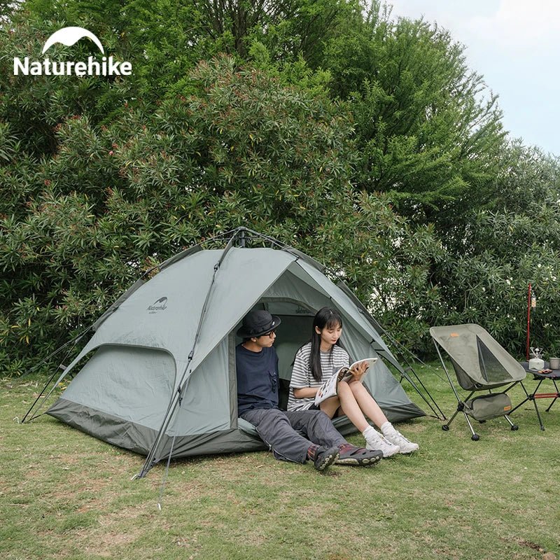 Naturehike Camping Automatic Tent One Touch Waterproof Roof Top Tents Double Door 3 Person Tent Outdoor Beach Fish Shelter Tent - BSG