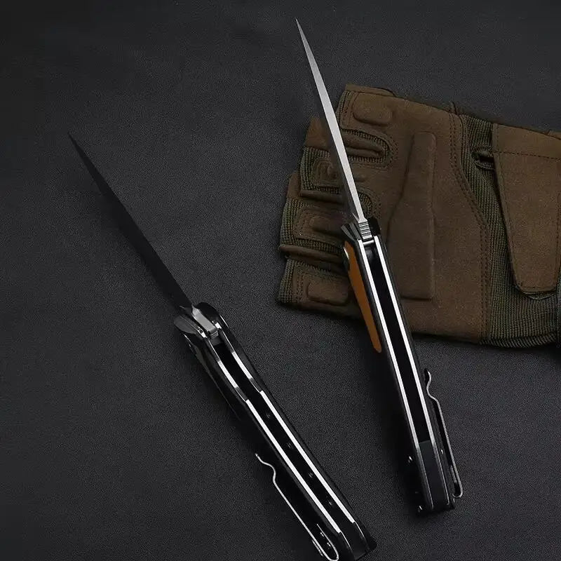 Petrified Fish PF838 Folding Knife Jackknife D2 Steel Outdoor Camping Hunting Hiking EDC Tool Ball Bearing G10 Handle Knives - BSG