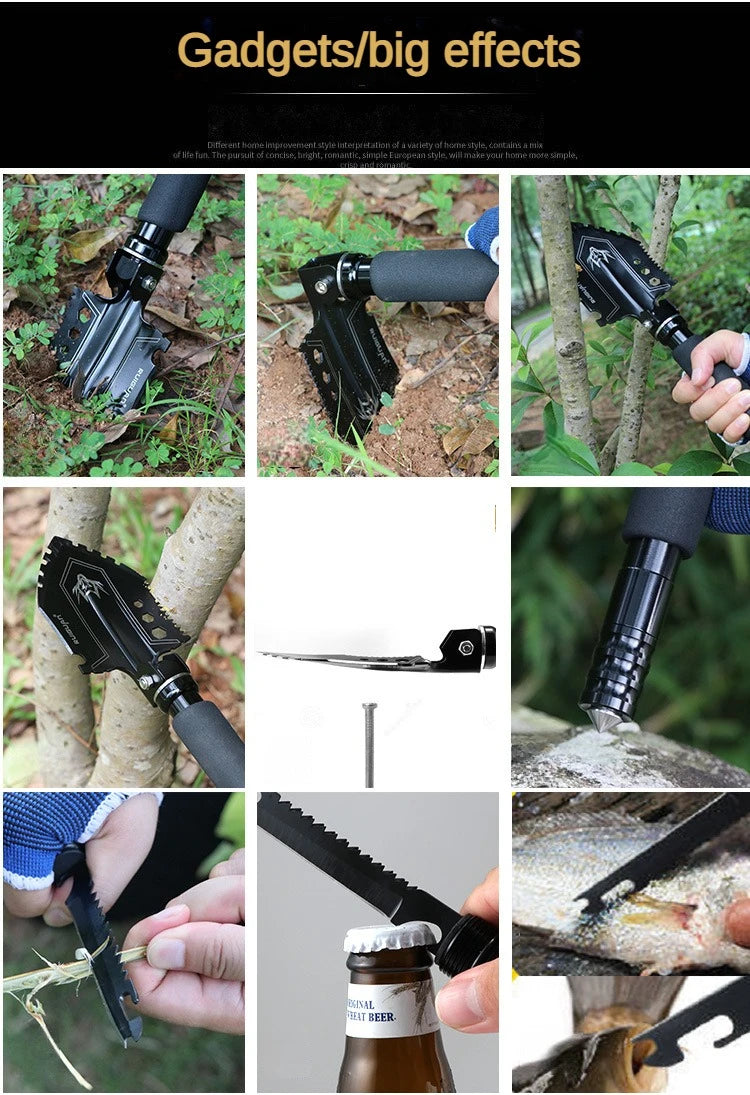 Folding Multi-Function Survival Engineering Shovel