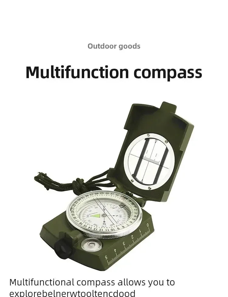 High Precision Compass Professional Outdoor Camping Multifunctional Military Green Precise Geological Tactical Compass - BSG