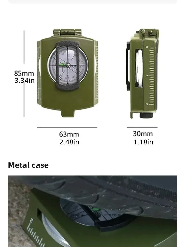 High Precision Compass Professional Outdoor Camping Multifunctional Military Green Precise Geological Tactical Compass - BSG