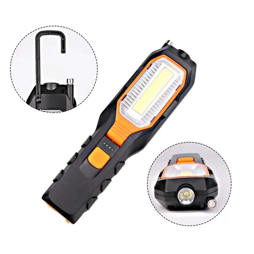 Rechargeable COB LED Work Light with Red Strobe – Portable Emergency & Utility Light (4 Modes)