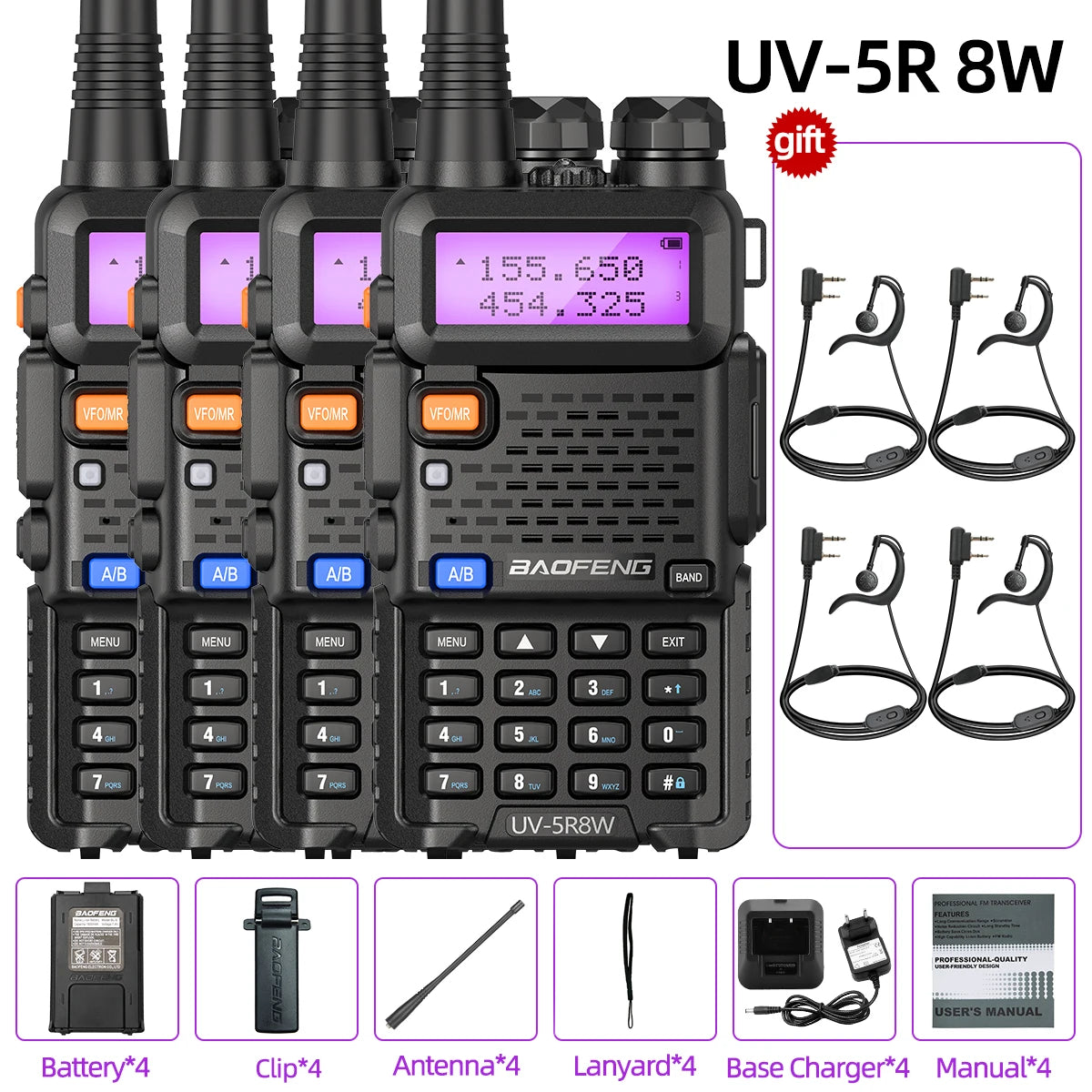 Baofeng UV-5R 8W Dual-Band Long-Range Walkie Talkie