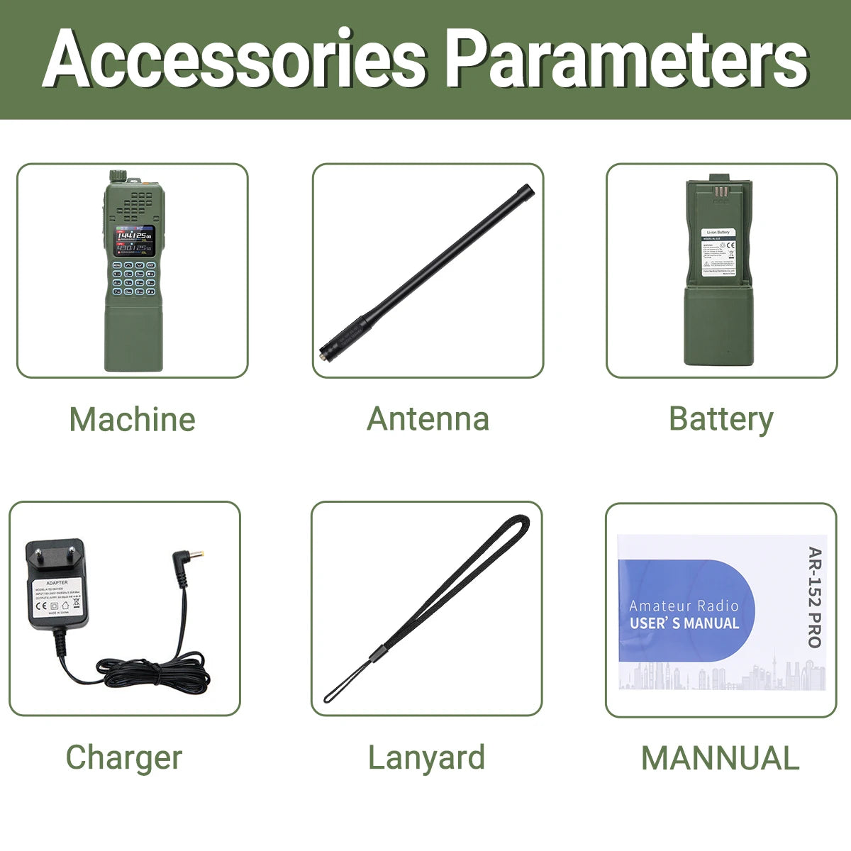 Walkie-talkie Baofeng AR-152 de 15 W, potente radio bidireccional CB, batería de 12000 mAh, transceptor táctico de largo alcance AN PRC-152 de doble banda