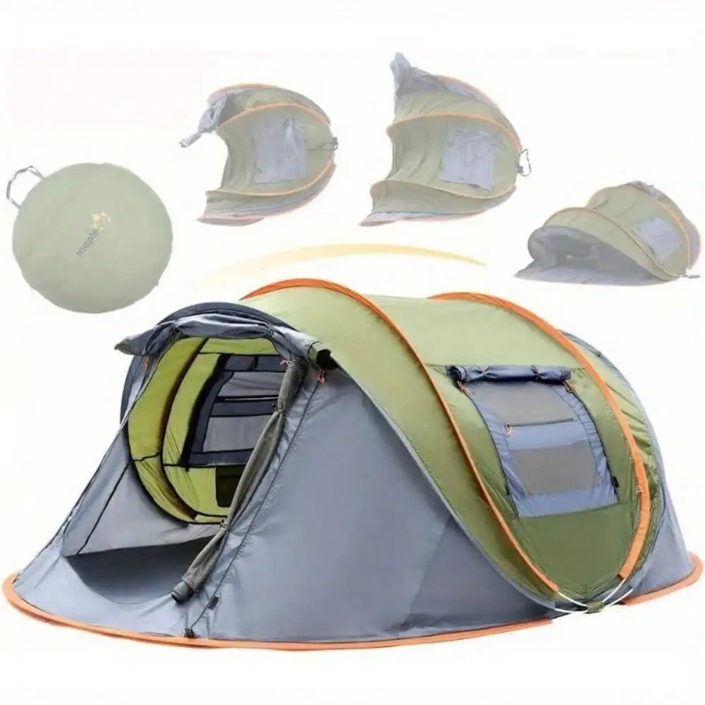 Camping Tent - 4 - Person Easy Pop Up Tent with 2 Doors - UPF50+ Waterproof - BSG