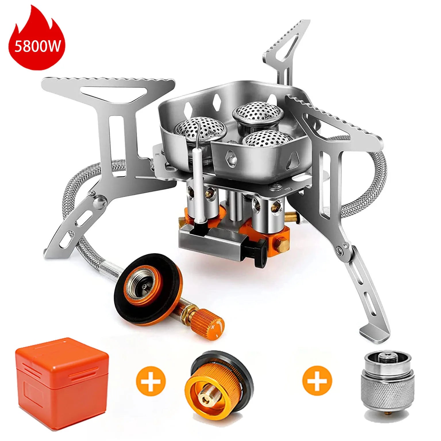Outdoor Windproof Gas Stove Portable Tourist Camping Picnic Survive Burner 3500/5800W Big Power Foldable Hiking Barbecue Stove
