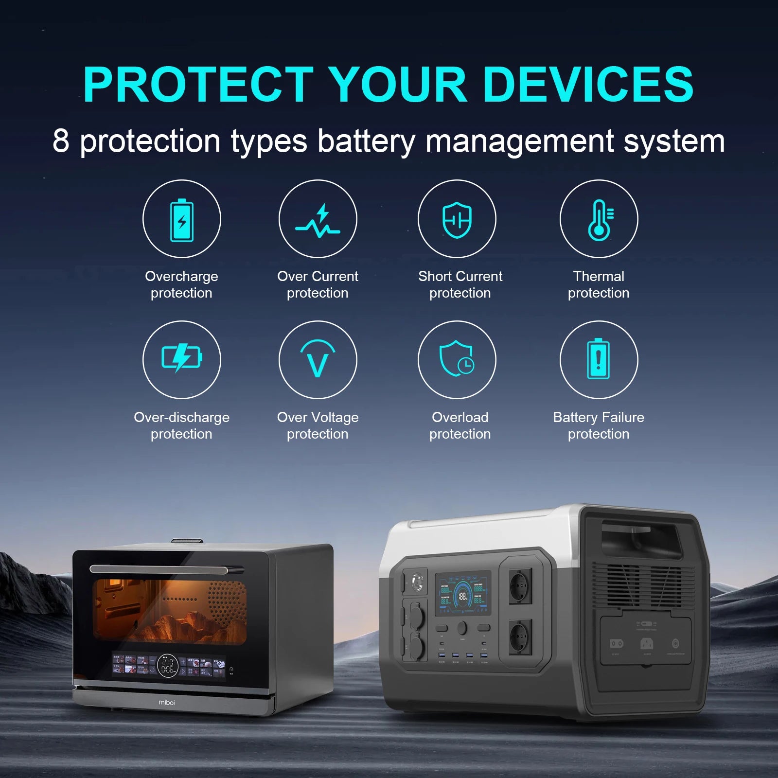 LiFePO4 Portable Power Station – 200W to 2600W Outdoor Emergency Generator