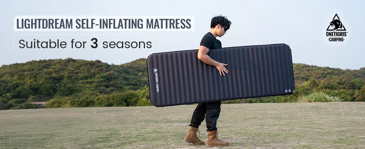 Onetigris LIGHTDREAM Camping Mattress Lightweight Self-inflating Mats Sleeping Pads for Backpacking Hiking Car Trips Travels