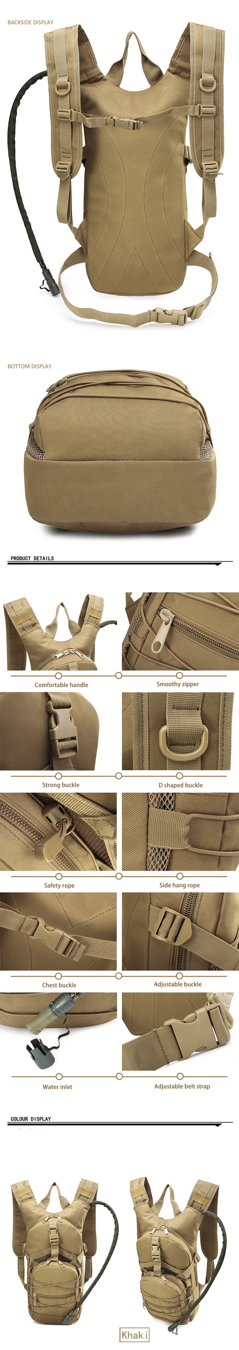 Lightweight Tactical Hydration Backpack – Nylon Survival Daypack (20–35L)