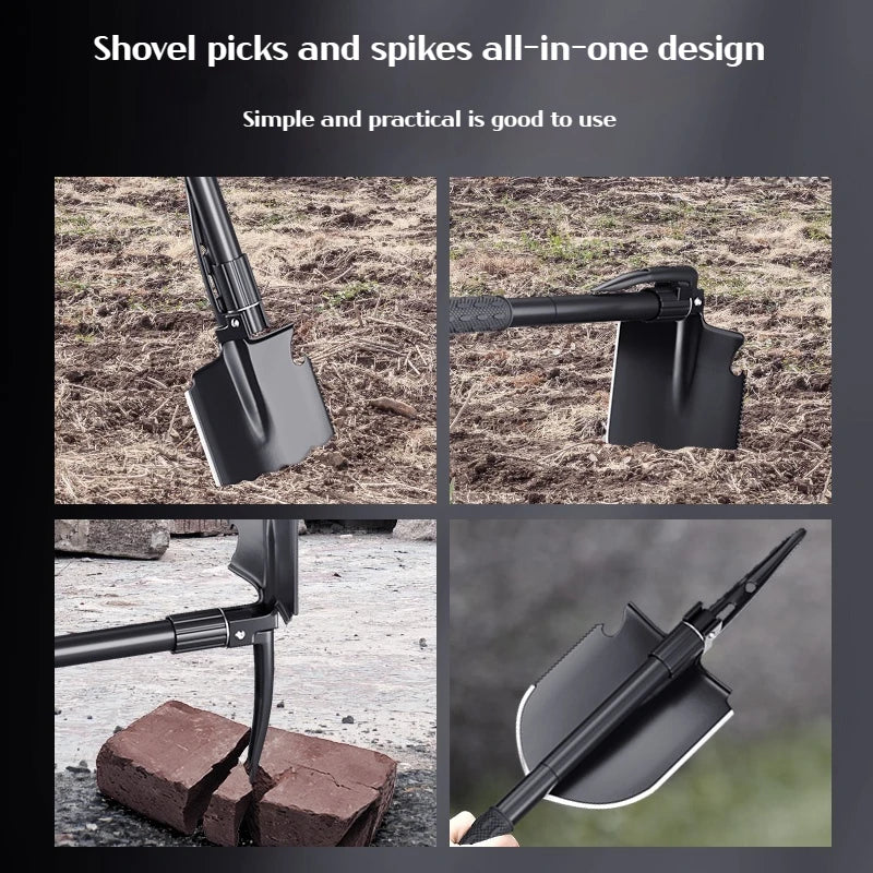 3-in-1 Camping & Survival Shovel – Shovel, Pickaxe, and Hoe