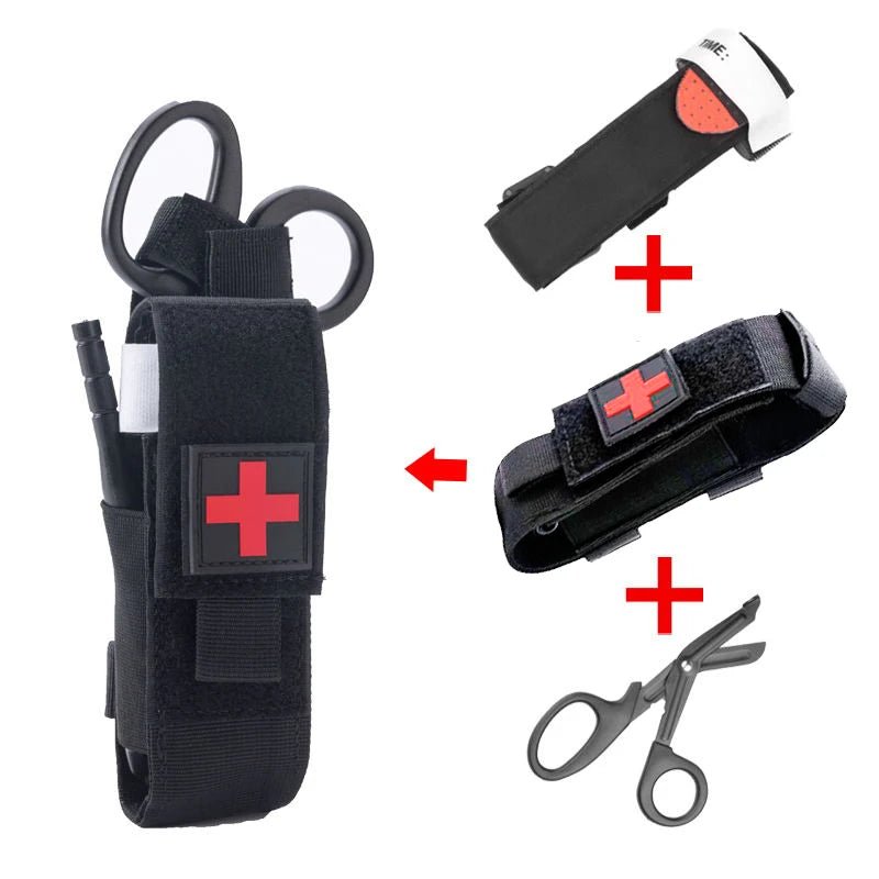 First Aid Kit Tourniquet Molle Survival Set Pouch Nursing Holder Medical Gear Scissors Bag Outdoor spinning Equipment - BSG