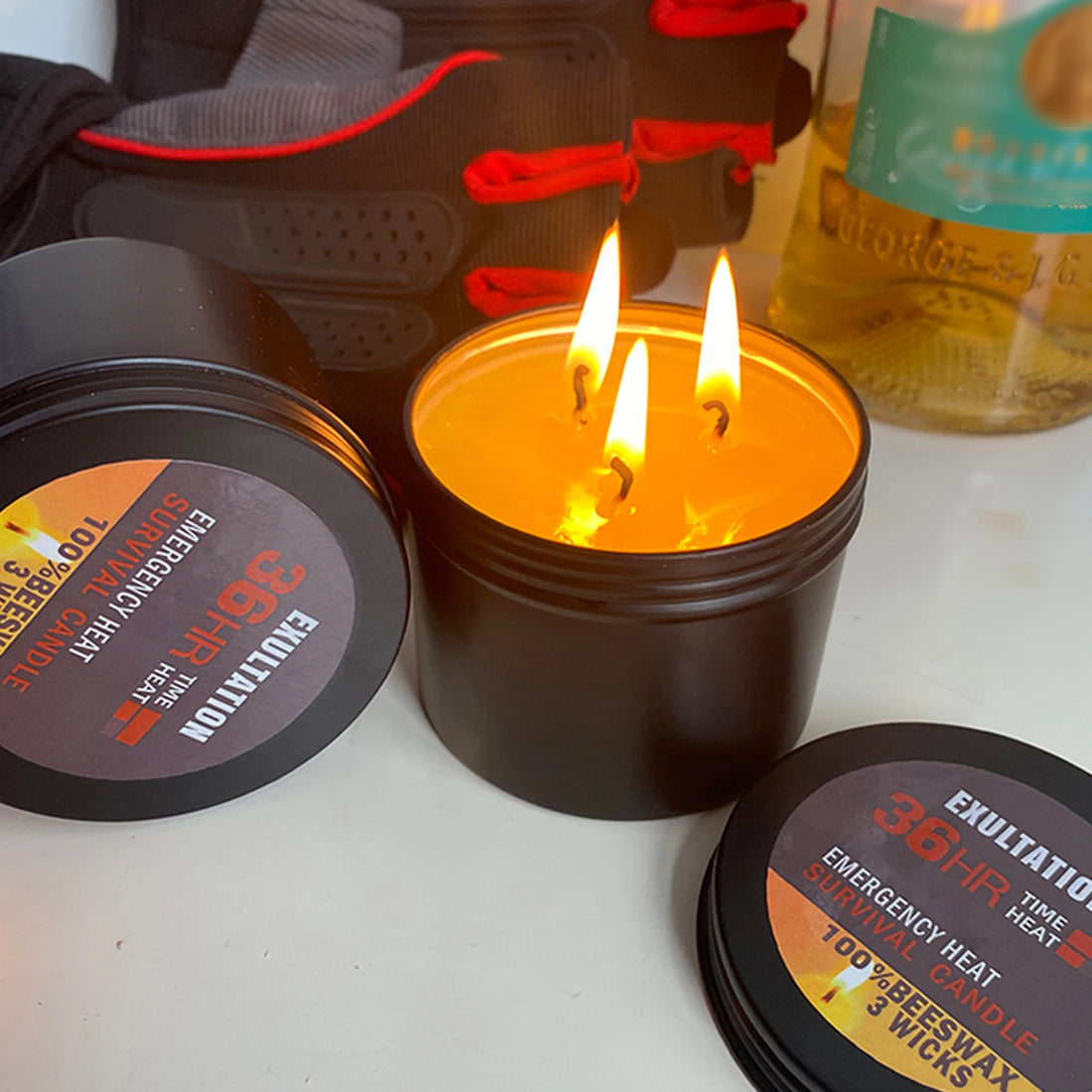 Emergency Survival Candle – 36-Hour Smokeless Portable Tin Candle (Model CLH@8) | BasicSurvivalGear.com