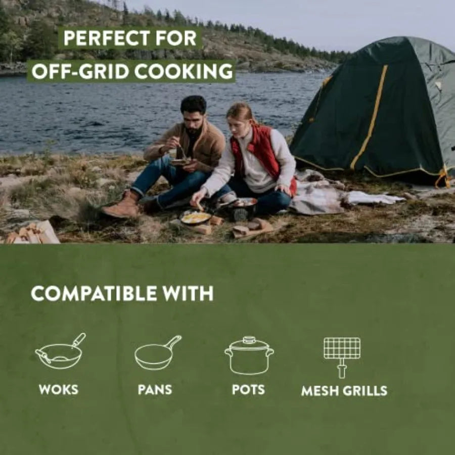 Premium Wood Burning Rocket Stove for Backpacking Hiking RV and Survival Outdoor Camping Insulated Barrel Stove Kit with